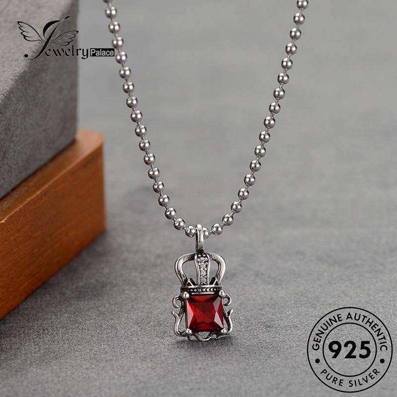 Jewelrypalace Personalized Crown Ruby Perak925 Kalung Wanita Asli N28