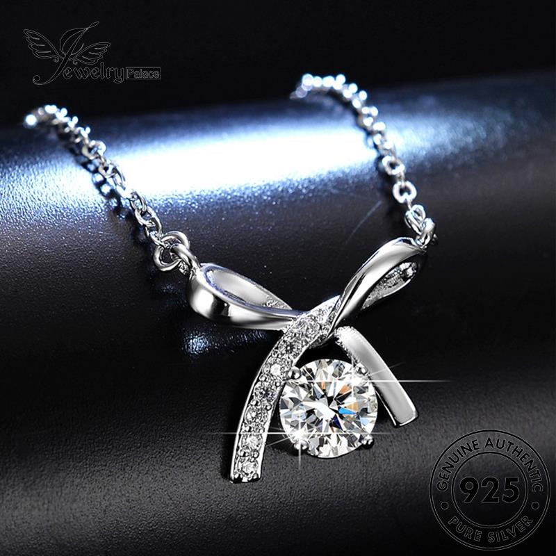 Jewelrypalace Moissanite Bow Silver Tie Kalung925 Wanita Berlian Asli N57