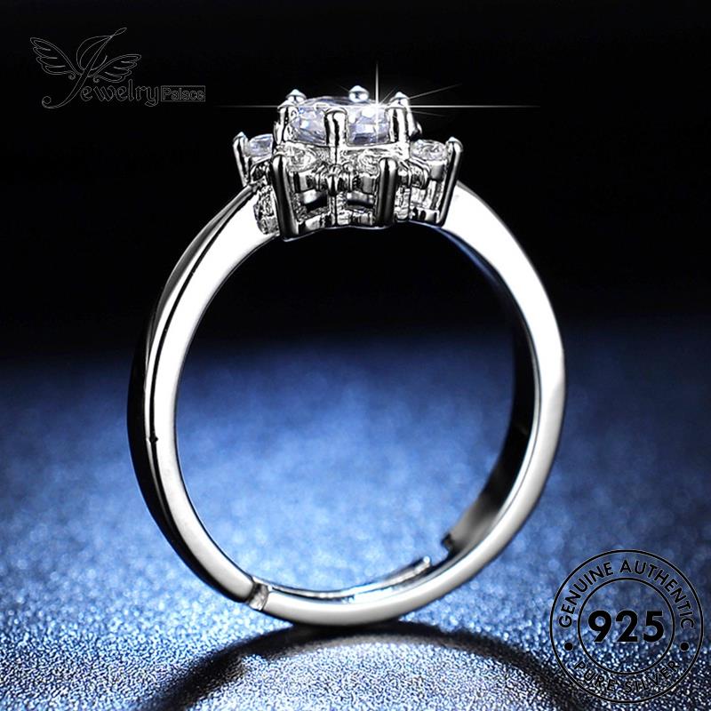 Jewelrypalace Perak Asli925 Cincin Kepribadian Snowflake Wanita Moissanite Berlian R170