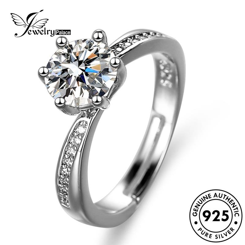 Jewelrypalace Moissanite Cakar Wanita Enam Asli925Cincin Berlian Kepribadian Perak R164