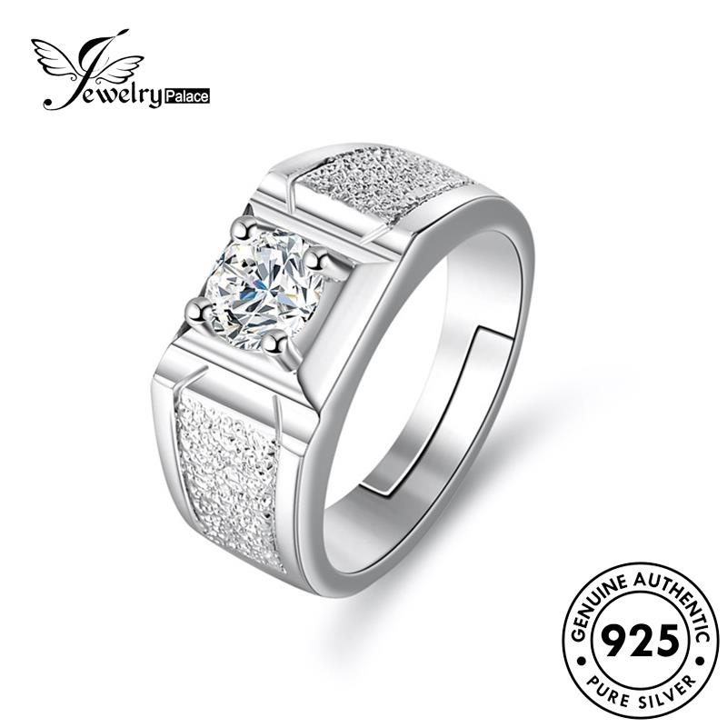 Jewelrypalace Pribadi Asli Pria925 Perak Scrub Berlian Moissanite Rings R384