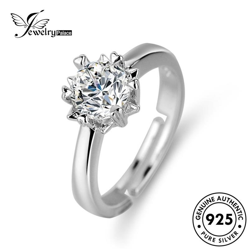 Jewelrypalace Asli Wanita Simple Moissanite Cincin Berlian Perak Perhiasan925 M070