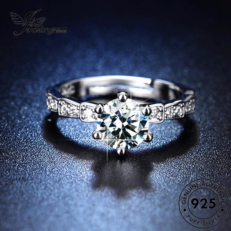 Jewelrypalace Original Cincin Wanita Ular925 Perak Moissanite Berlian Simple R415