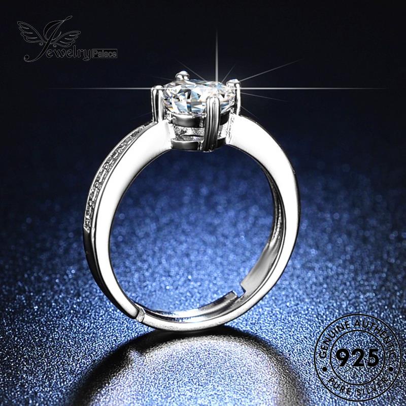 Jewelrypalace Asli Simple Wanita Perak Moissanite Rings Four-Claw925 Berlian Cinta R420