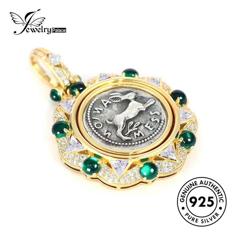 Jewelrypalace Perak Wanita Retro Peter Rabbit Asli Kalung Emerald925 N1602