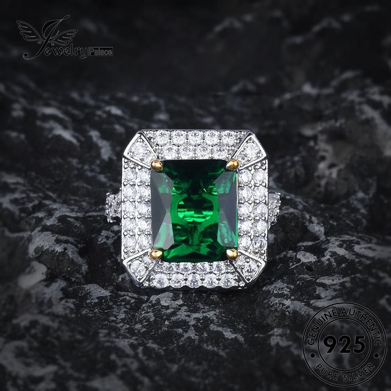 JEWELRYPALACE Perhiasan Kawin Princess Aksesori Nikah Silver Murni Sterling Wanita 925 Asli Cincin Emerald korea Original Silver Perak R2577