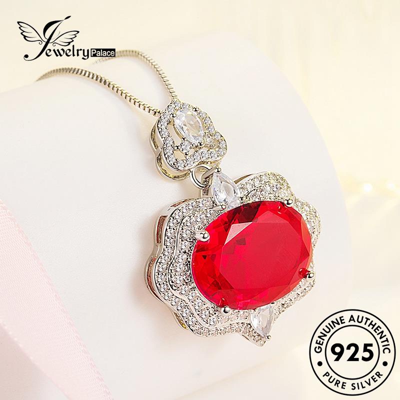 Jewelrypalace Perak Asli Menguntungkan Wanita Ruby Awan925 Kalung Fashion N1109