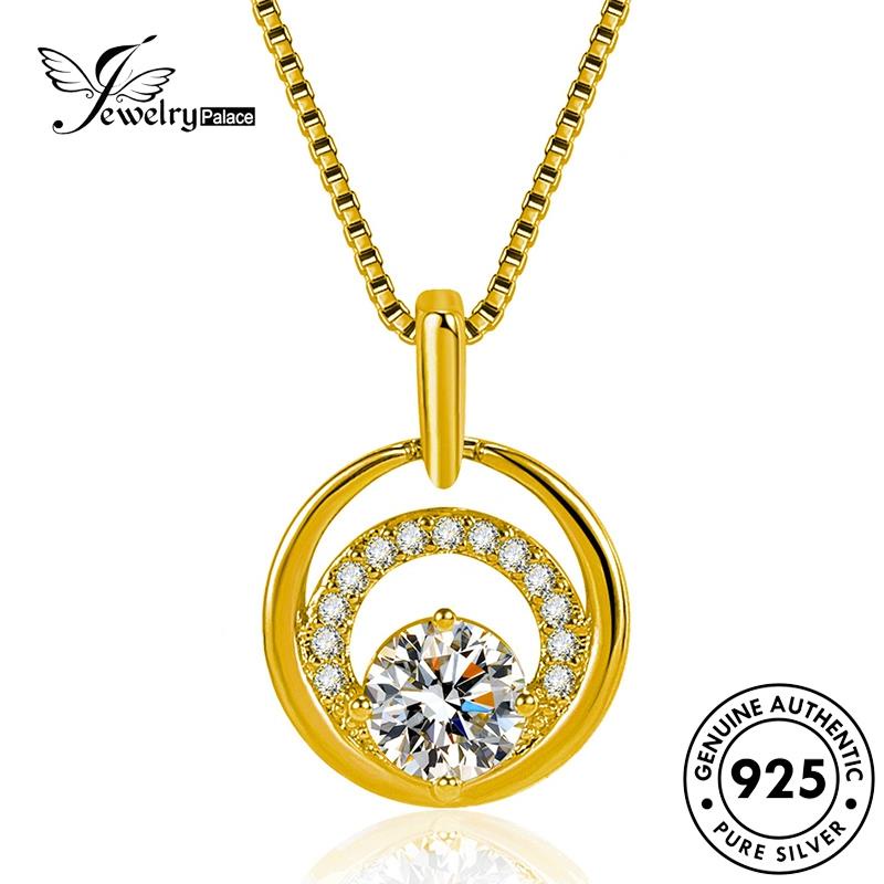 Jewelrypalace Kalung Fashion Perak Asli Emas Berlian Wanita925 Moissanite N1116