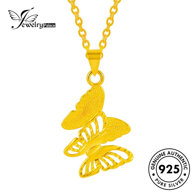 Tempat Perhiasan925 Wanita Asli Kupu Set Kalung Perak S73
