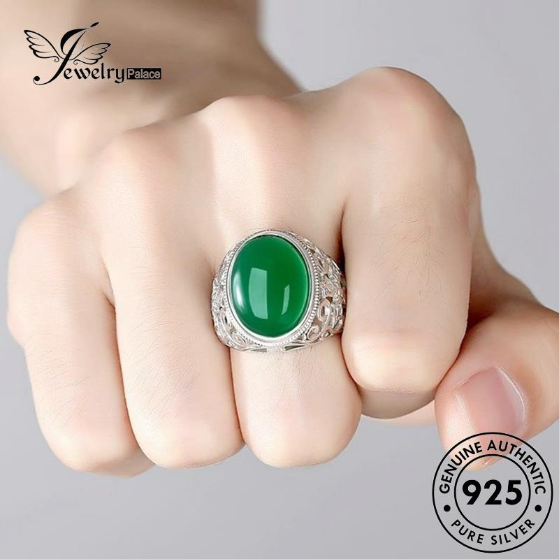 Perhiasantempat Mendominasi Wanita925 Cincin Perak Emerald Original R1712