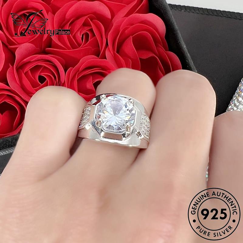 Tempat Perhiasan925 Moissanite Perak Mendominasi Berlian Pria Asli Rings R1713