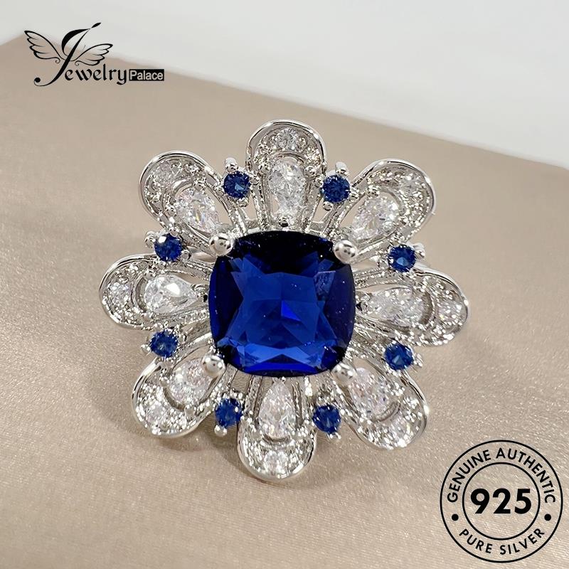 Jewelrypalace Perak925 Asli Fashion Wanita Cincin Safir Bunga R1746