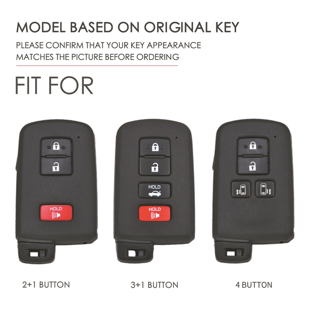 3button 4button Kulit Asli Key Fob Shell Cover Case Untuk Mobil Toyota Camry Corolla Avalon RAV4 land Cruiser chr auris