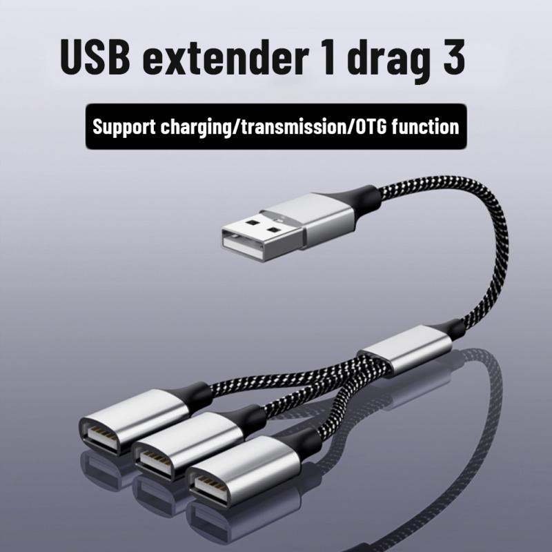 Usb C Hub 4port Tipe C Hub USB 2.0 Splitter Adaptor OTG Kecepatan Tinggi Konverter Portabel Untuk PC Komputer Telepon Laptop