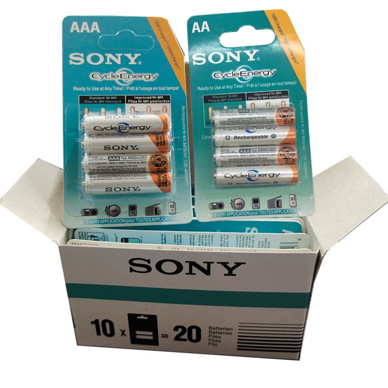 SONY 4in1 AAA AA Baterai Energi Isi Ulang Baterai yang dapat diisi ulang