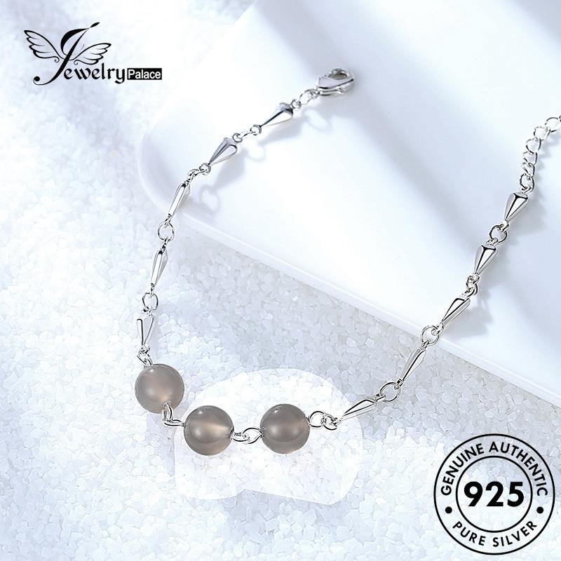 Jewelrypalace Gelang Manik-Manik Batu Akik Asli Wanita Perak Pribadi925 B108