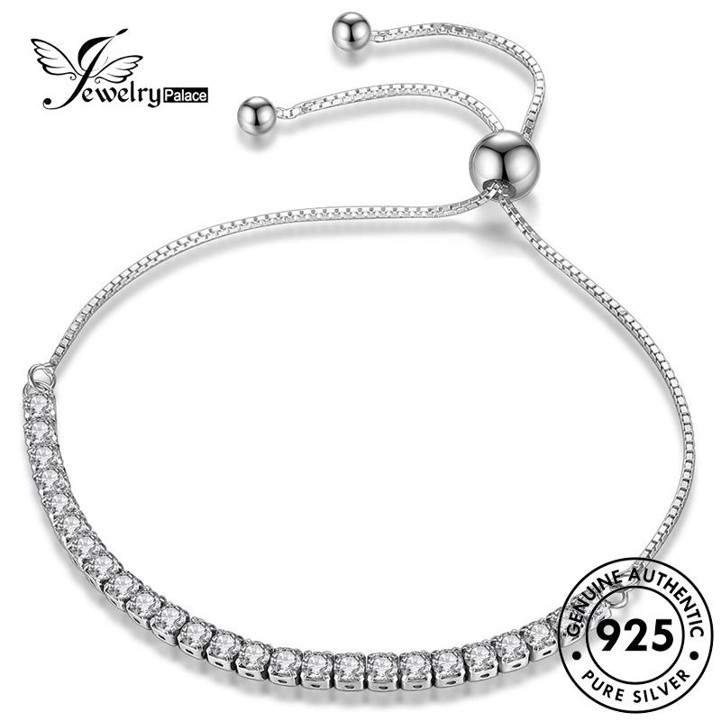 Jewelrypalace Manik-Manik Perak925 Asli Moissanite Temperamen Wanita Berlian Gelang B4