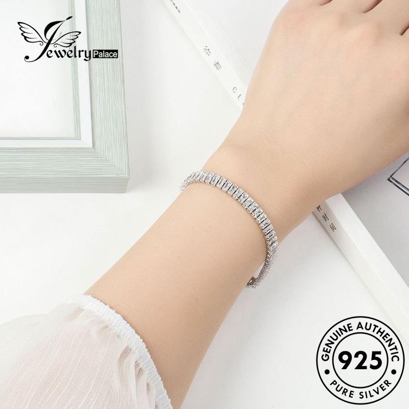 Jewelrypalace Original Gelang Elegant Wanita Moissanite Perak Kotak925 Berlian B5