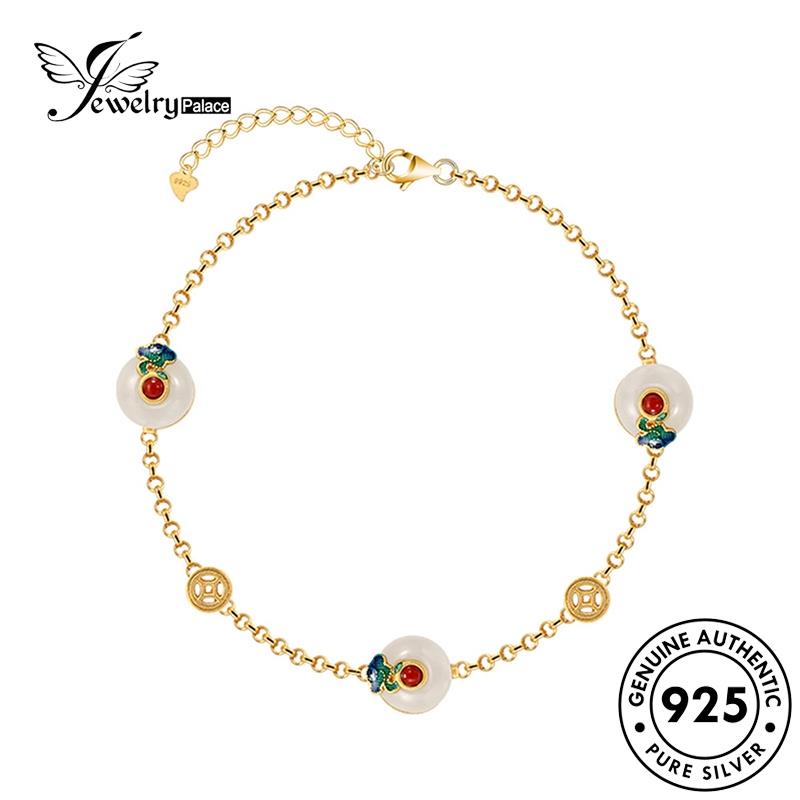 Jewelrypalace Gelang Emas Asli925 Enamel Giok Perak Wanita B220