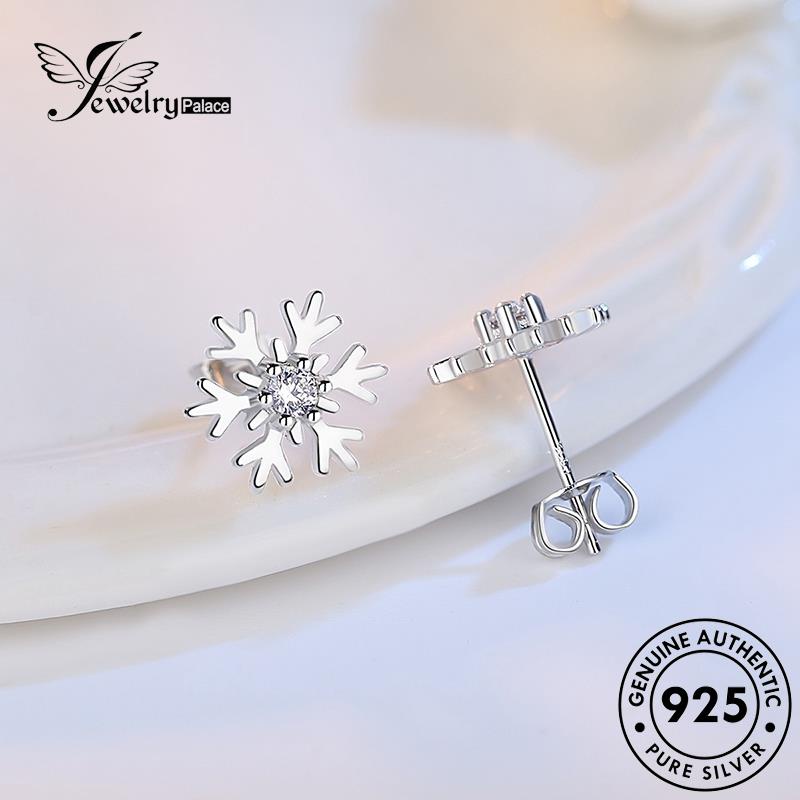 Jewelrypalace Perak Moissanite Wanita Anting Snowflake Berlian Asli Stud925 Fashion E3