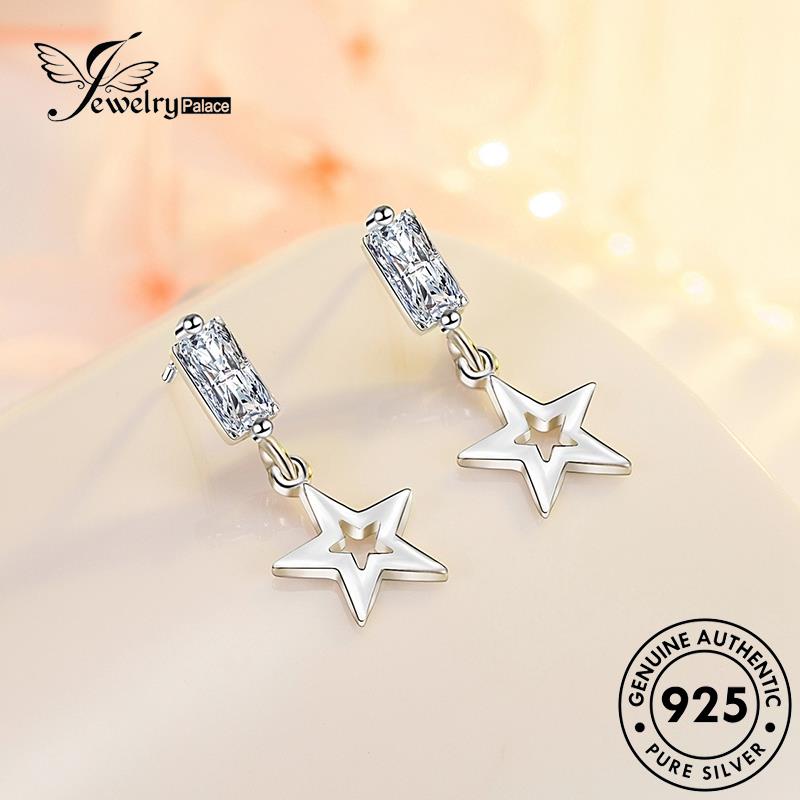 Perhiasantempat Wanita Berujung Lima Anting Perak Stud Berlian Moissanite925 Asli Temperamen Bintang E102