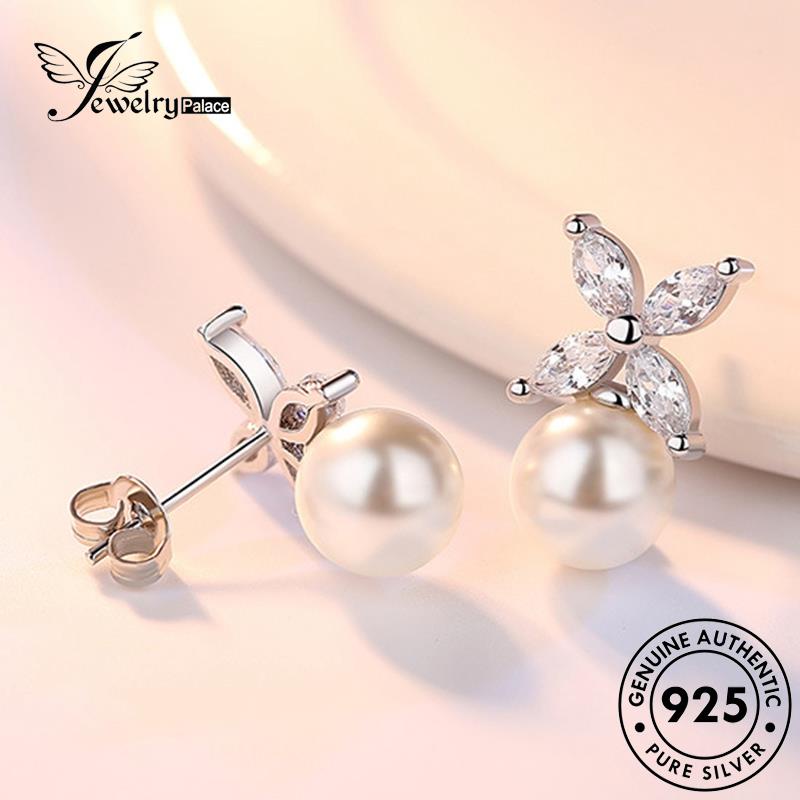 Jewelrypalace 925mutiara Perak Asli Rumbai Temperamen Stud Wanita Anting E107