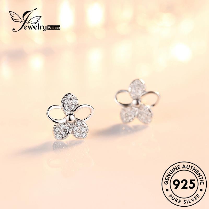 Jewelrypalace Bunga Asli Stud Moissanite Berlian Perak925 Anting Fashion Wanita E126