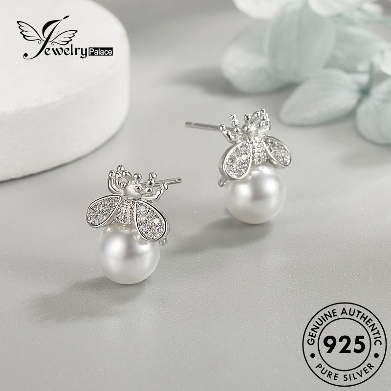 Jewelrypalace Anting Perak Asli Stud Wanita Kepribadian Mutiara925Emas Lebah E143