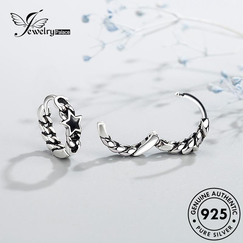 Jewelrypalace Star Hoop Anting Berujung Lima Asli Hollow925 Perak Wanita Keluar E408