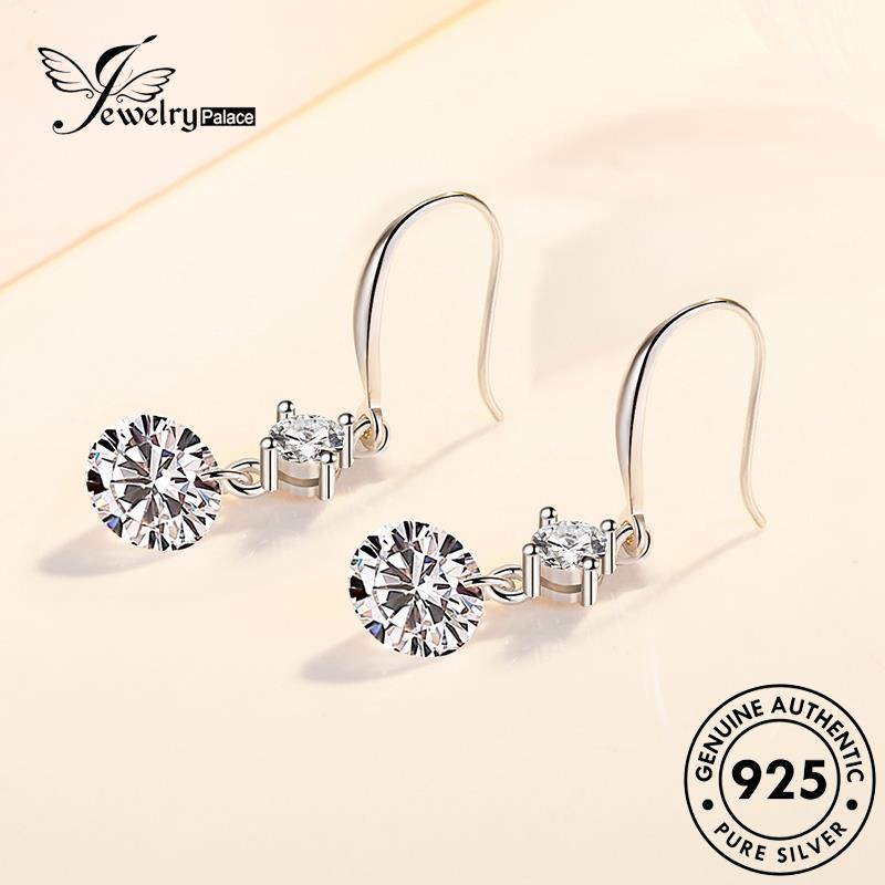 Jewelrypalace Anting Perak Asli Manis Wanita925 Moissanite Berlian Kait E481