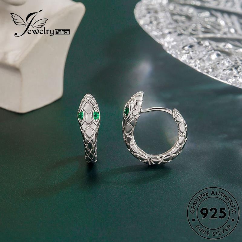 Jewelrypalace Hoop Berlian Art Asli925 Dan Moissanite Anting Wanita Sastra Perak E424