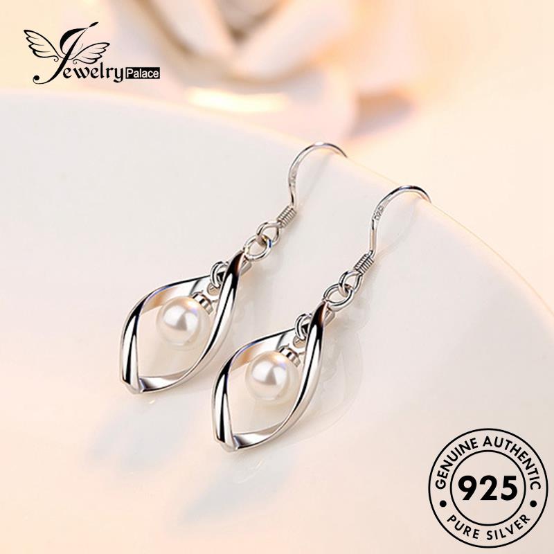 Jewelrypalace Hook Twist Wanita Asli Perak Mutiara925 Anting Simple E488