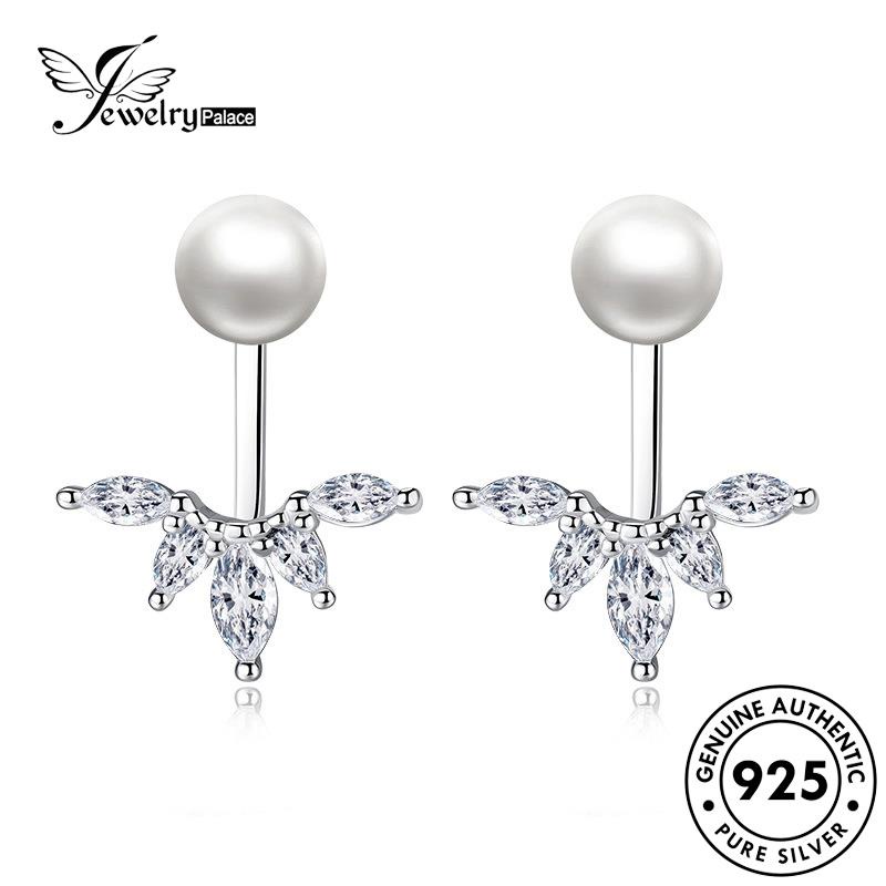 Jewelrypalace Dewi Anting925 Perak Asli Stud Berlebihan Bunga Taburan Wanita Mutiara E515