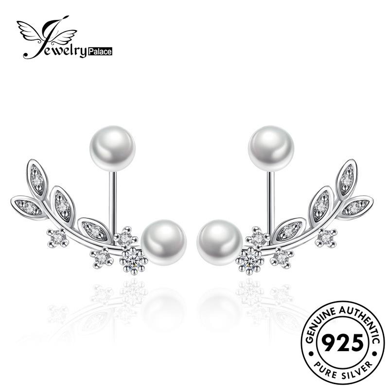 Jewelrypalace Daun Mutiara925 Stud Asli Fashion Perak Wanita Anting E529