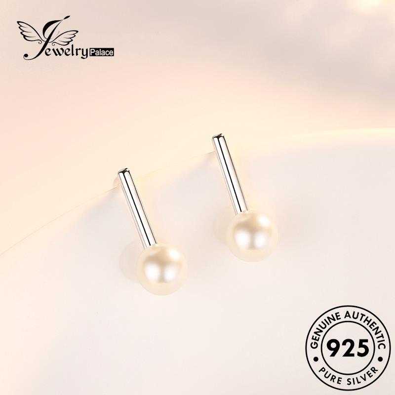 Jewelrypalace Wanita Fashion925Anting Mutiara Kait Asli Raket Perak Tenis E536