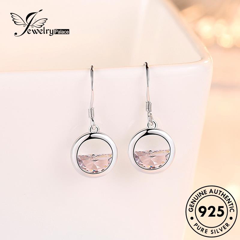 Jewelrypalace Hook Wanita Manis Setengah Lingkaran Anting Berlian Asli Moissanite925 Perak E537