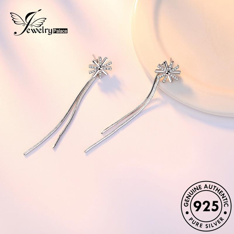 Jewelrypalace Anting Perak Asli Stud Wanita Kepribadian925 Bunga Berlian Moissanite E541