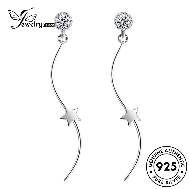 Jewelrypalace Stud Bintang925 Manis Perak Wanita Anting Asli E609