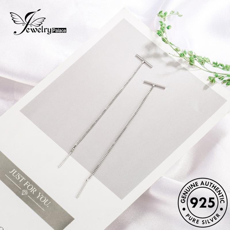 Jewelrypalace Asli Drop925 Anting Wanita Anting T Shaped Silver Lucu E673