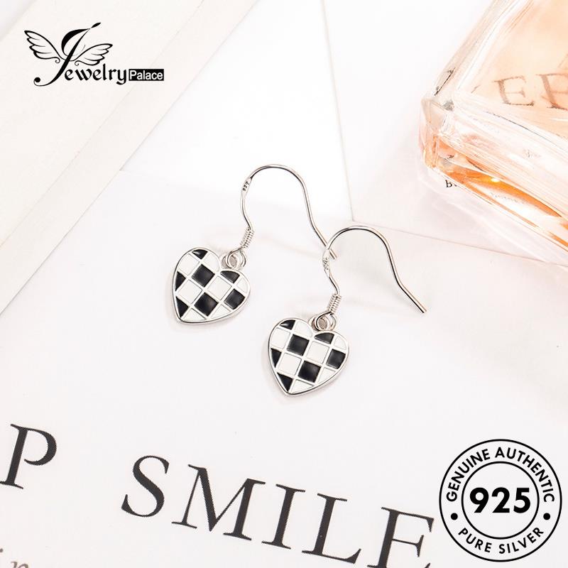 Jewelrypalace Anting Perak Asli Kait925 Checkerboard Retro Wanita E707