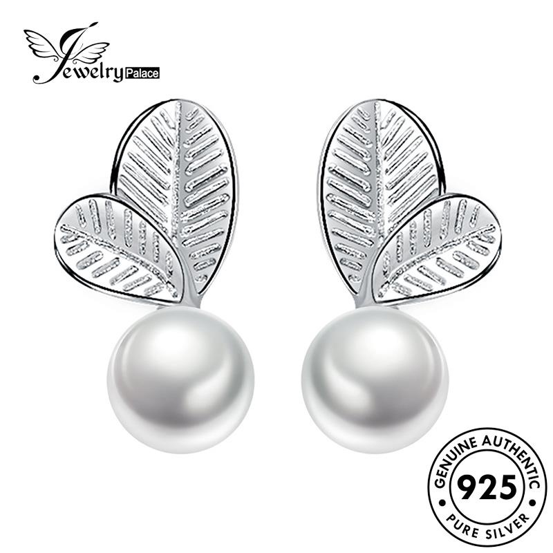 Jewelrypalace Mori Anting Tusuk Mutiara925Daun Wanita Perak Asli E700
