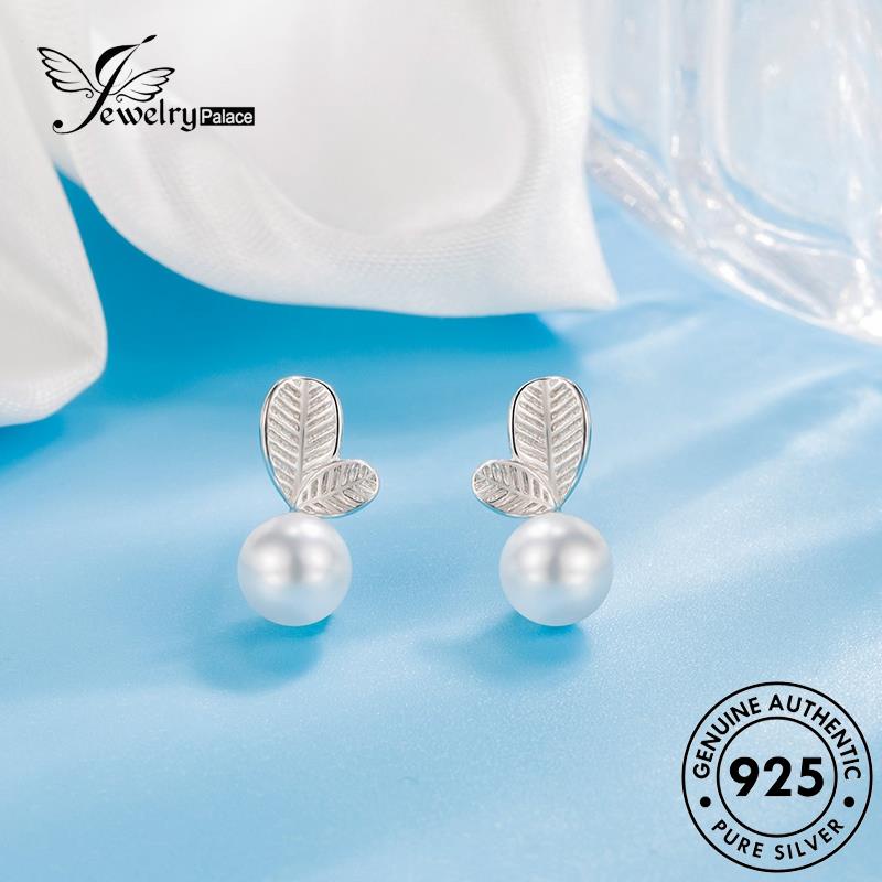 Jewelrypalace Mori Anting Tusuk Mutiara925Daun Wanita Perak Asli E700