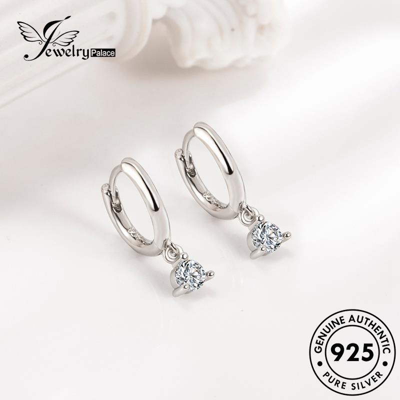 Jewelrypalace Romantic Hoop Anting Perak925 Berlian Asli Wanita Moissanite Senior E785