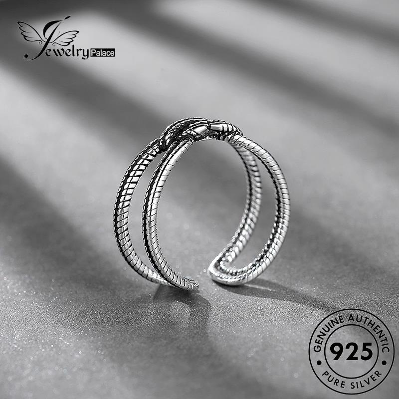 Jewelrypalace Cincin Perak Twist Retro925 Twine Wanita Asli R204