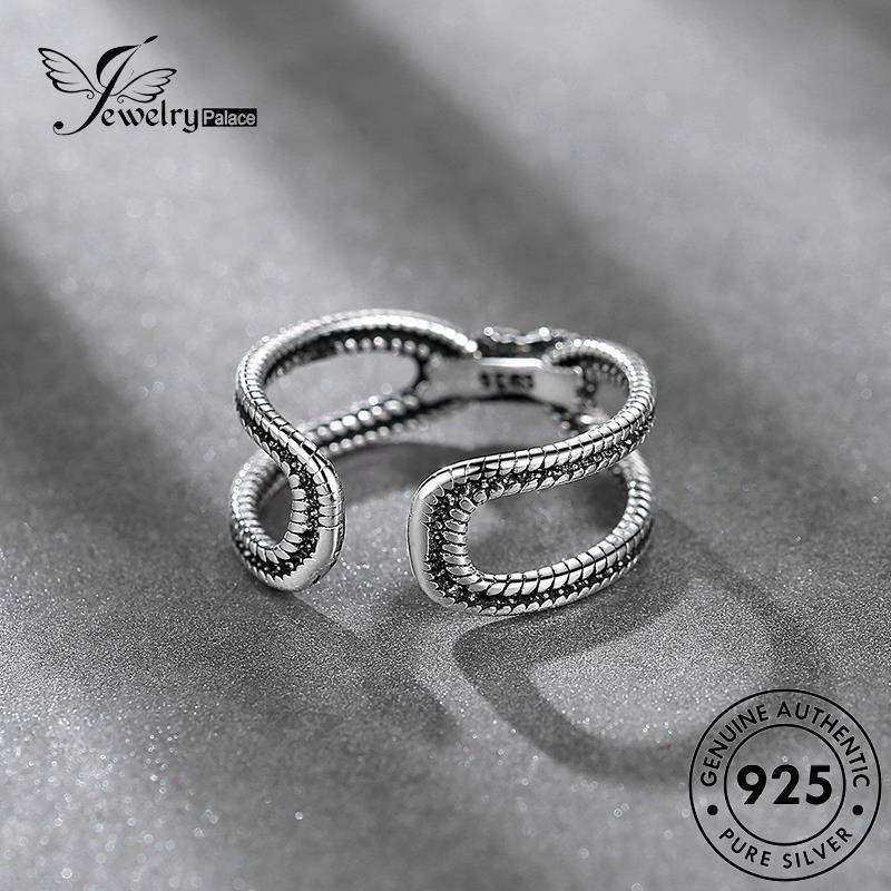 Jewelrypalace Cincin Perak Twist Retro925 Twine Wanita Asli R204