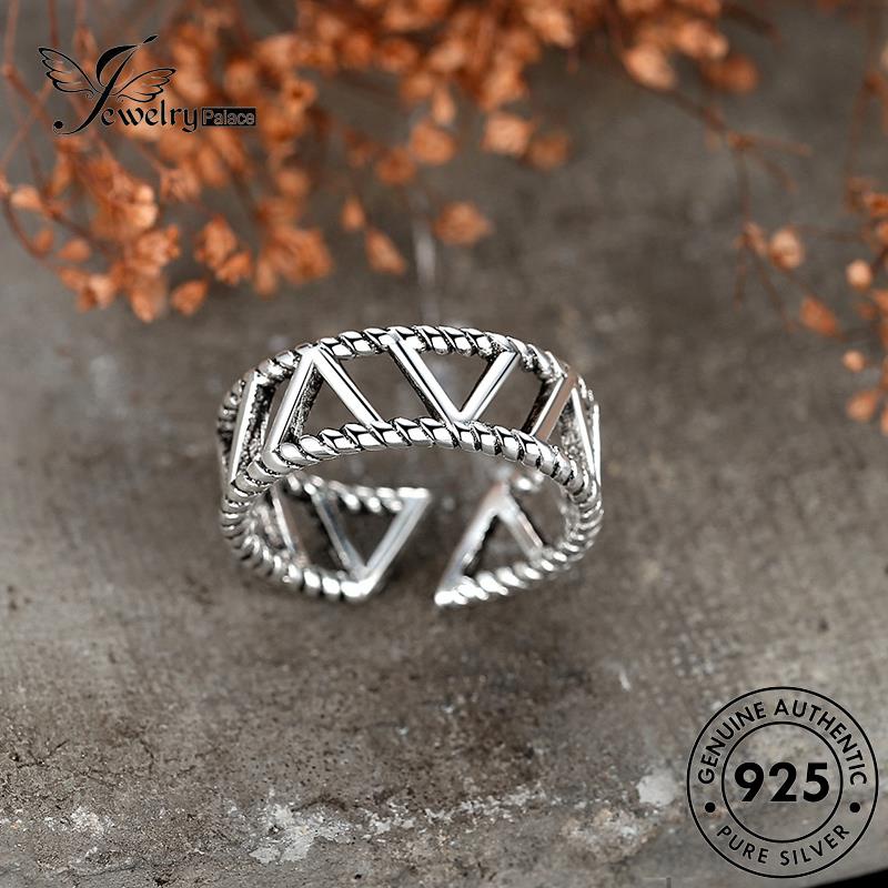 Jewelrypalace Cincin925 Perak Asli Simple Wanita Geometri R246