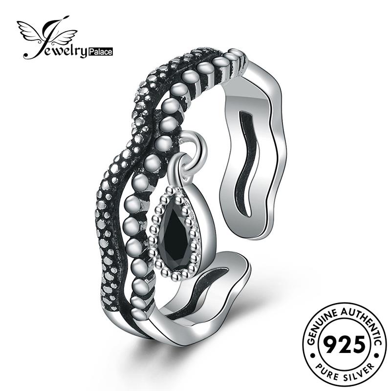 Jewelrypalace Cincin Perak Asli Retro Ripple925 Wanita R236