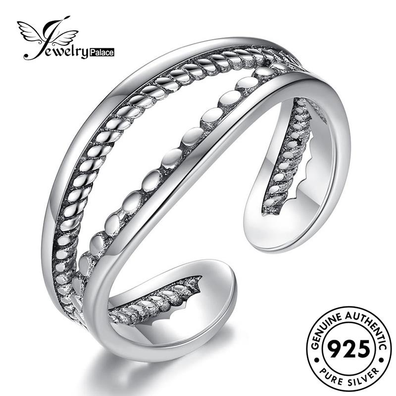 Jewelrypalace 925wanita Asli Retro Cincin Mulut Perak Ketawa R237