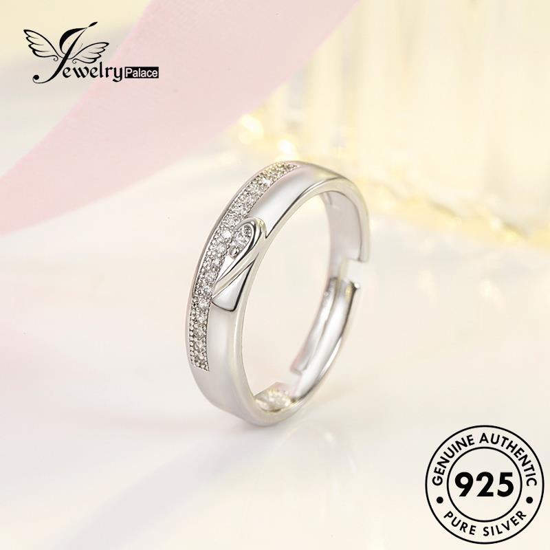 Jewelrypalace Moissanite Berlian Fashion925 Couple Asli Cincin Perak R308