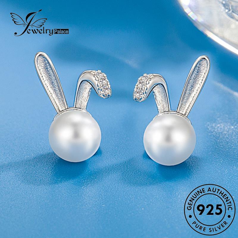 Jewelrypalace Anting Tusuk Mutiara Wanita Silver Rabbit Playful925Asli E798